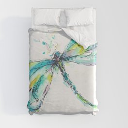 Watercolor Dragonfly Duvet Cover