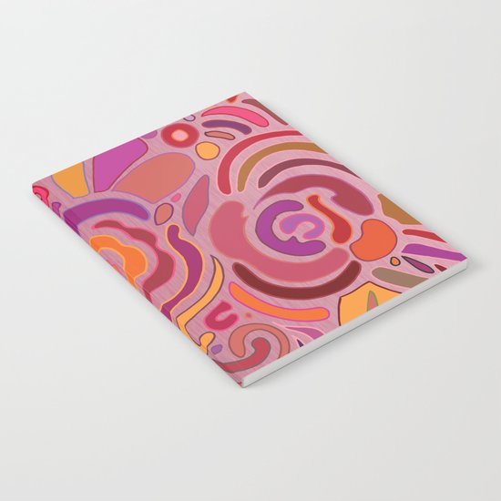 Rose fragments, pink, purple and orange Notebook