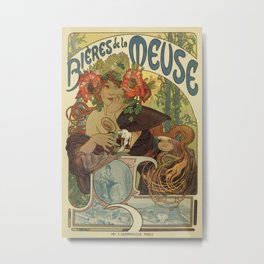 Alfons Mucha art nouveau beer ad Metal Print | Drawing, Mucha, French, Advert, Artnouveau, Aap, Beer, Woman, Advertising, Alfons 
