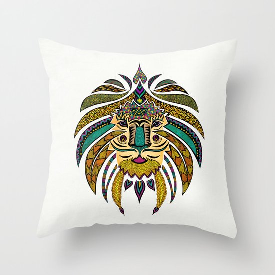 Emperor Tribal Lion Throw Pillow