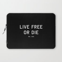 Live Free or Die - NH, USA (Black Motto) Laptop Sleeve