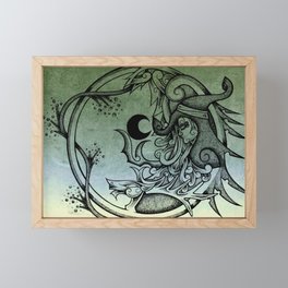 Odinn's Priestress - Green Framed Mini Art Print