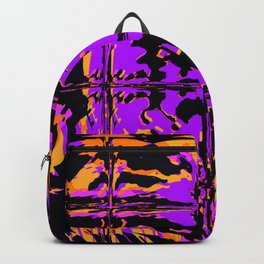 Spooky Purple Blackout Rave Glitch Tiles Backpack