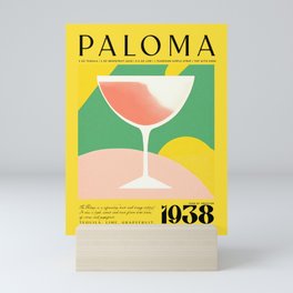 Yellow Paloma Classic Cocktail 1938 Recipe Art Print Mini Art Print