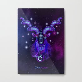 Zodiac neon signs — Capricorn Metal Print | Sign, Horoscope, Stars, Astronomy, Signs, Space, Retrowave, Cosmos, Synthwave, Astrology 