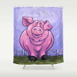 Animal Parade Pig Shower Curtain