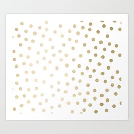 Stylish Gold Polka Dots Art Print