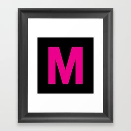 Letter M (Magenta & Black) Framed Art Print