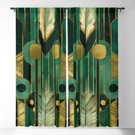 Gold Geometric Pattern Gatsby Inspired Luxurious Aesthetic Blackout Curtain