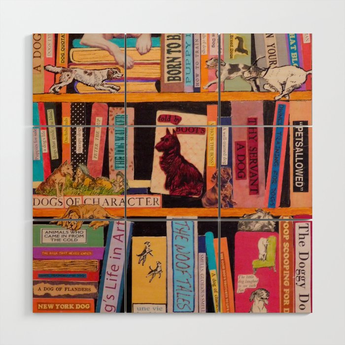 Dog Books With A Difference Wood Wall Art