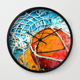 Basketball art print 103 Wall Clock