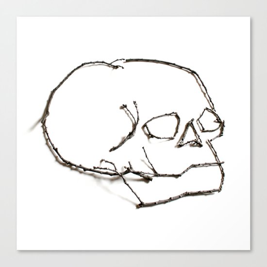 47. Twiggy Skull Canvas Print