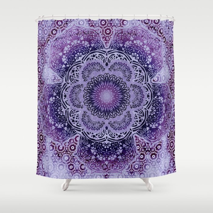 Lilac Boho Brocade Mandala Shower Curtain By Ninamay Society6