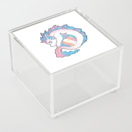 Trans Pride Dice Dragon Acrylic Box
