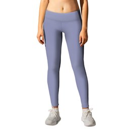 Persian Violet light pastel periwinkle blue solid color modern abstract pattern  Leggings
