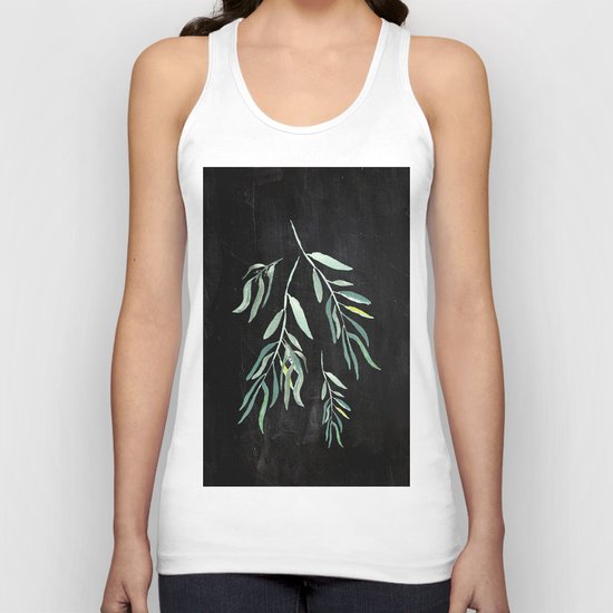 Eucalyptus Branches On Chalkboard II Unisex Tank Top
