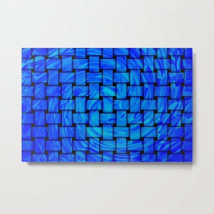 Weaven Spiral blue Metal Print