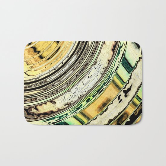 Textured Earth Tone Rings Bath Mat