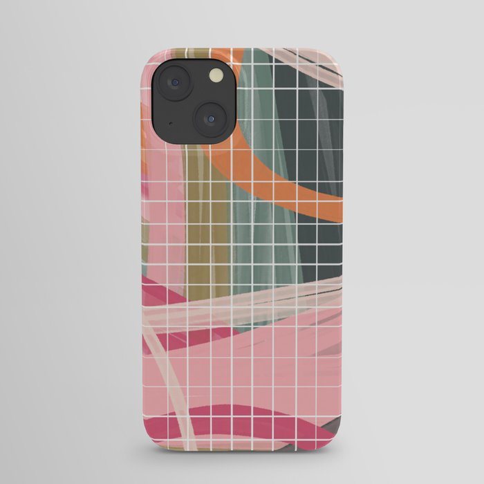 urban pastel grid color block print 1 iPhone Case