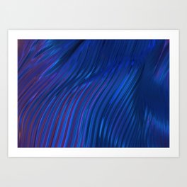 Neon landscape: Abstract wave #3 - sea blue Art Print