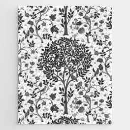 William Morris Tree of Life Pattern, Black & White Jigsaw Puzzle