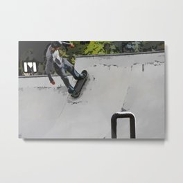 Up the Ramp  - Skateboarder Metal Print