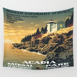 Vintage poster - Acadia National Park Wall Tapestry