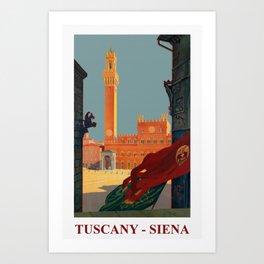 Tuscany - Siena Italy - Vintage Travel Art Print