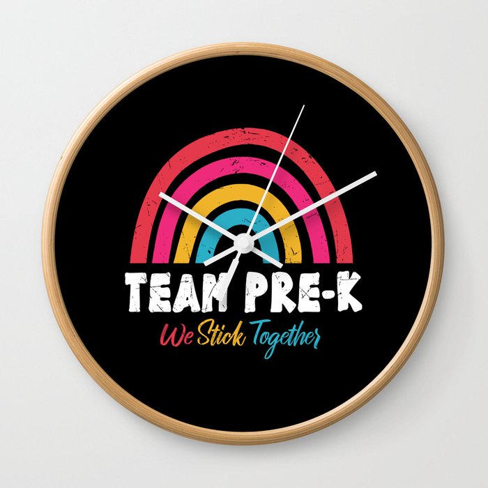 Team Pre-K We Stick Together Wall Clock