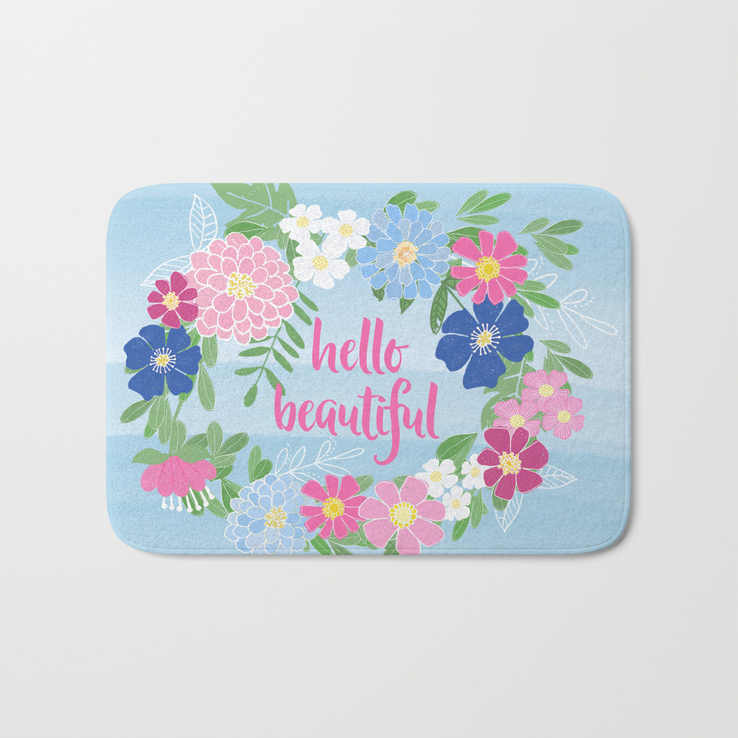 Hello Beautiful Bath Mat By Mollybroadley Society6