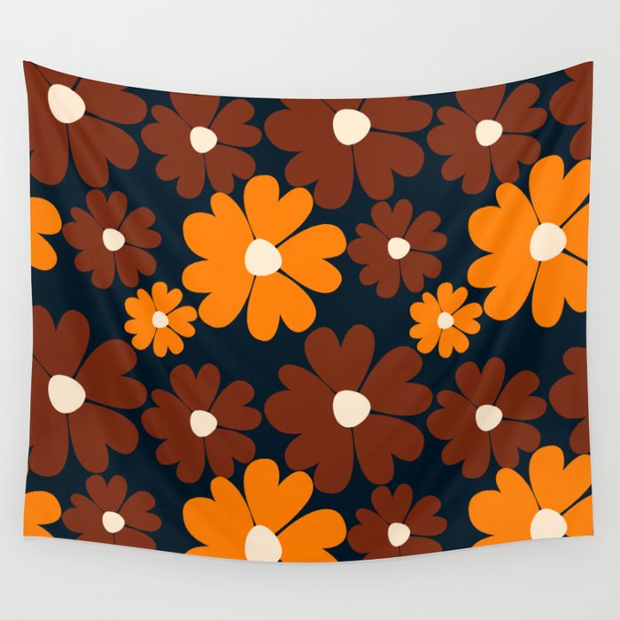 Colored flowers pattern Wall Tapestry