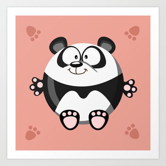 Panda from the circle series Art Print