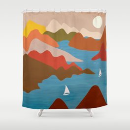 Sea Bay Sailing Shower Curtain
