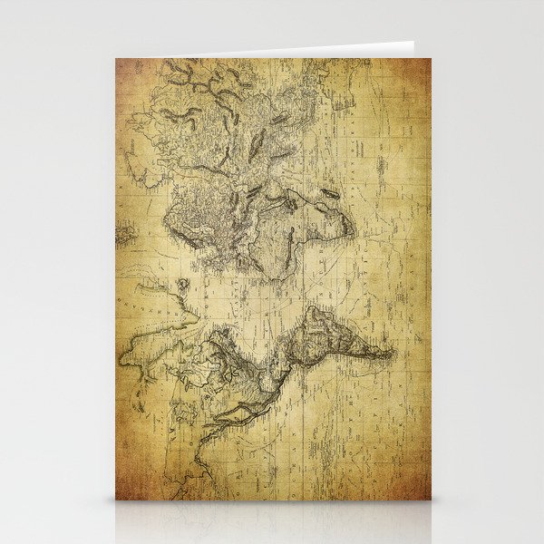 World Map 1814 Stationery Cards