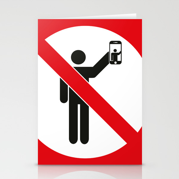 No Selfies ممنوع التصوير الذاتي Stationery Cards By Zaharalsayed Society6