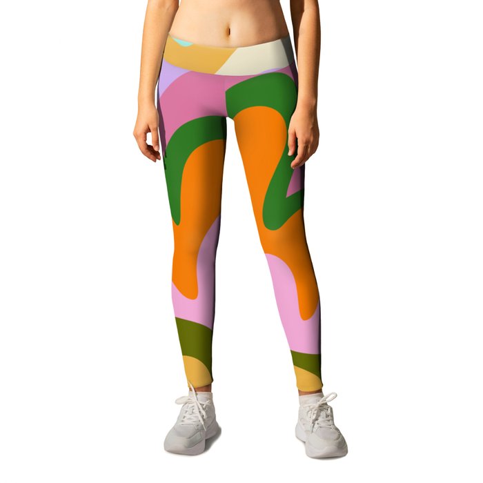 70s Hippie Retro Abstract Colorful Explosion Leggings