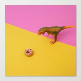 Dinos Like Donuts Canvas Print