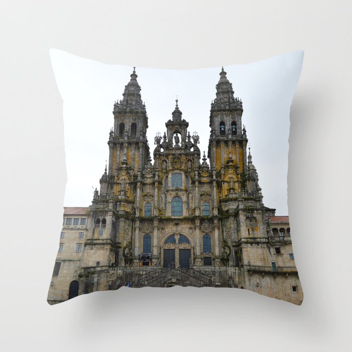 Spain Photography - Cathedral In Santiago De Compostela Throw Pillow