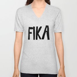 Fika Sweden Swedish Coffee Break V Neck T Shirt