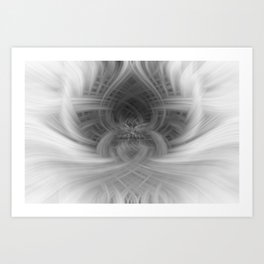 Azalea Petal Twirl Black and White Art Print