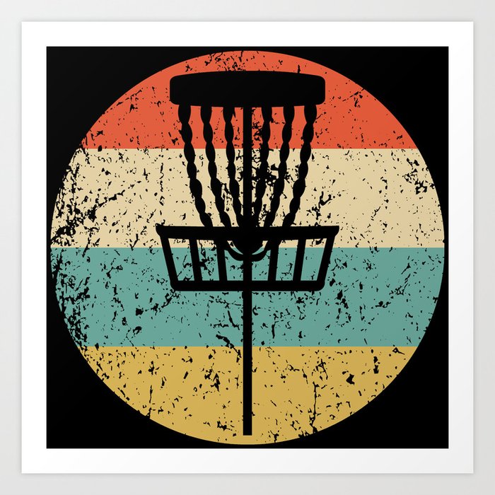 Retro Disc Golf Icon Art Print
