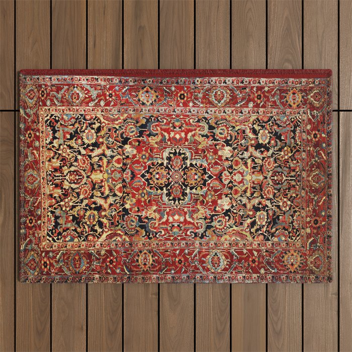Heriz Northwest Persian Carpet Print Outdoor Rug