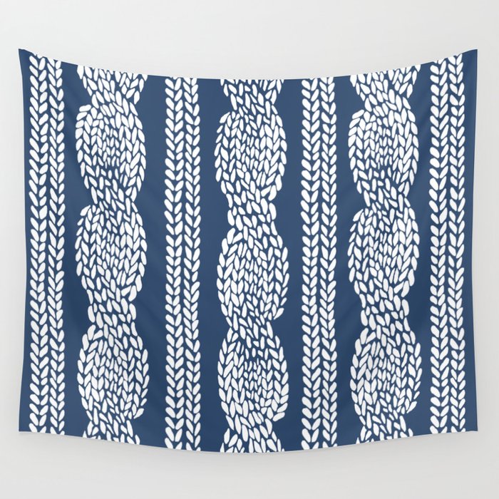 Cable Navy Wall Tapestry