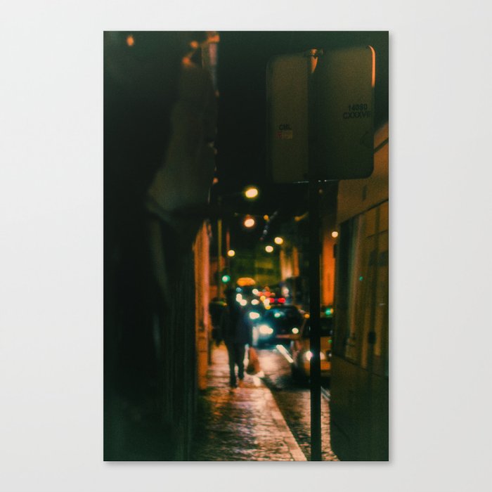 Color of night street Lisbon Canvas Print