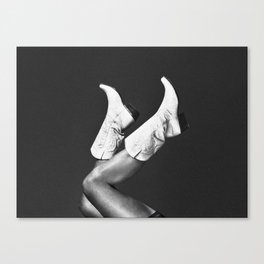 These Boots - Noir L / Black & White Canvas Print