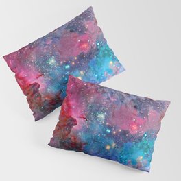 Colorful Cosmos | Magenta-Pink & Cyan Pillow Sham