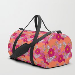 Retro Mums Floral Mid-Century Modern Wallpaper Melba Mini Horizontal Duffle Bag