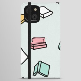 Hand Drawn Books Seamless Vector Pattern Background iPhone Wallet Case