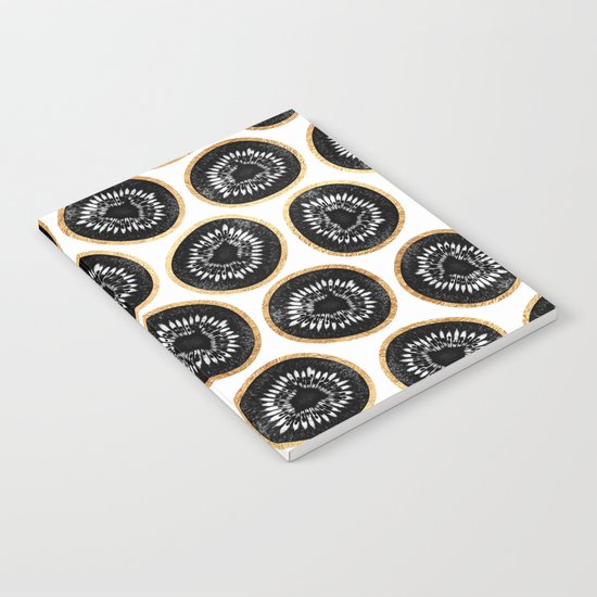 Black & Gold Kiwi Pattern Notebook
