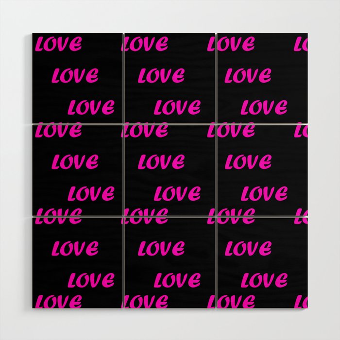 Pink And Black Trendy Modern Love Collection Wood Wall Art